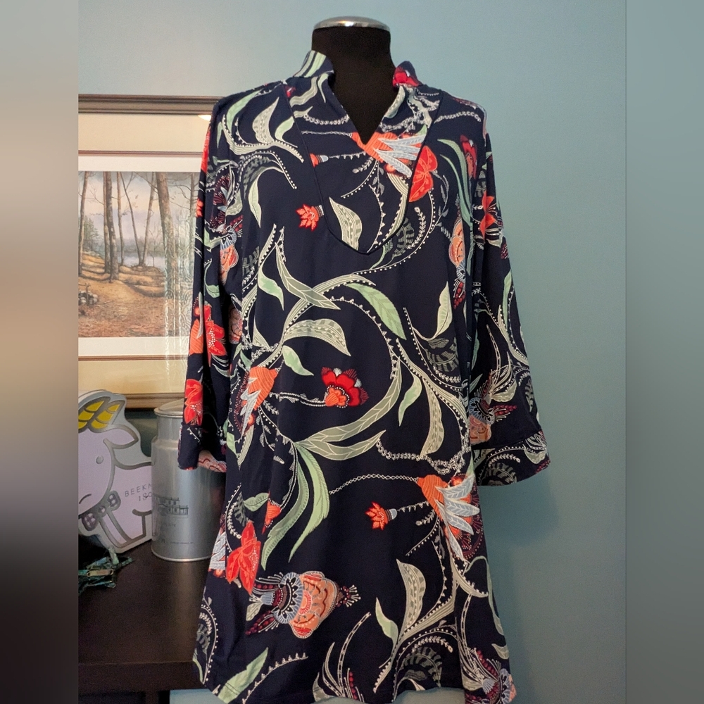 Charter Club Floral Tunic, Size 1X